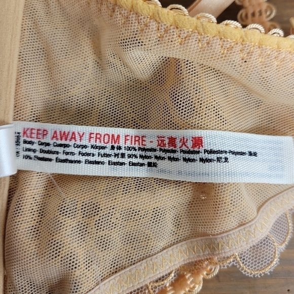 Free People Lucia Underwire Bra Wheat Sunset 32B - Picture 7 of 11